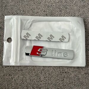 1 PC Chrome S Line Badge Decal Emblem Car Sticker for Audi Sline Sport – Silver
